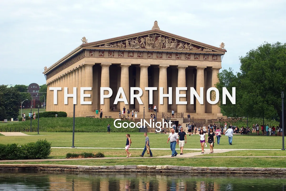 This image features Nashville's iconic Parthenon structure set amidst lush green grass and trees, with families and visitors exploring the wide-open space. The scene captures the essence of Centennial Park—a key family-friendly attraction mentioned in the section—inviting families to enjoy picnics, playtime, and cultural exploration in a vibrant outdoor setting.